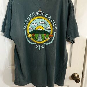 Nature Backs Comfort Colors Graphic Tee Psychedelic Sun & Nature Design